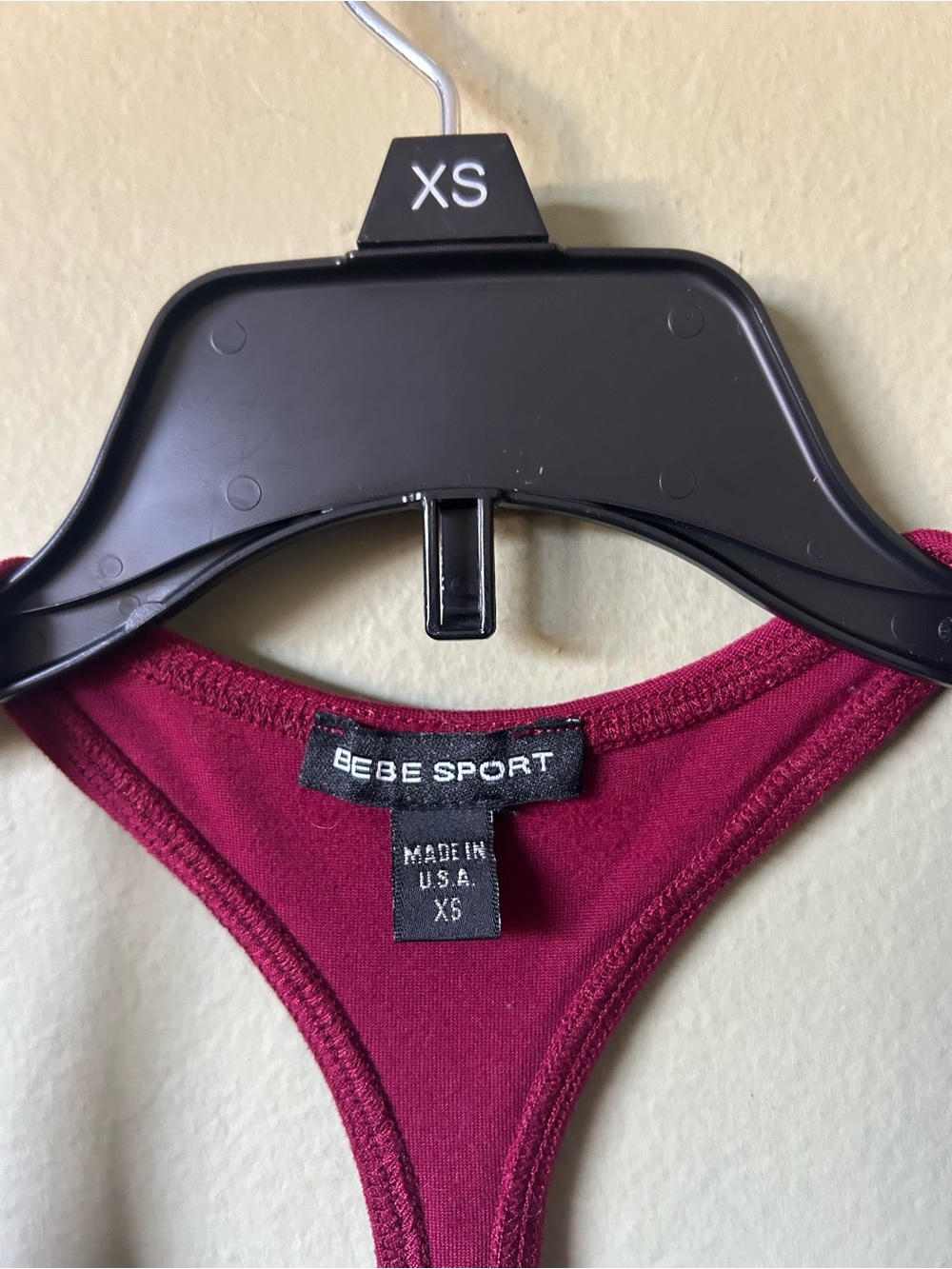bebe Sport Wine Rhinestone Racerback Tank - Picture 5 of 5